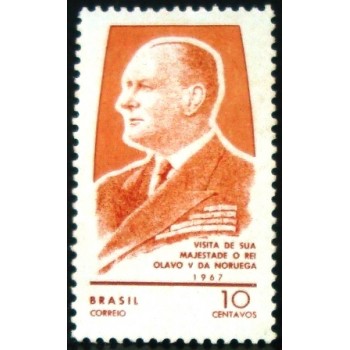 Selo postal do Brasil de 1967 Olavo V M