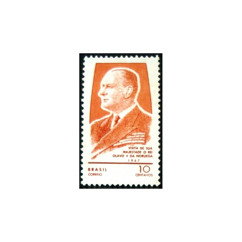 Selo postal do Brasil de 1967 Olavo V M