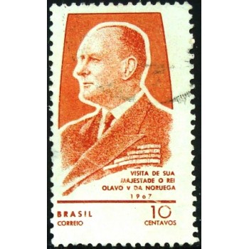 Imagem similar à do selo postal do Brasil de 1967 Olavo V U