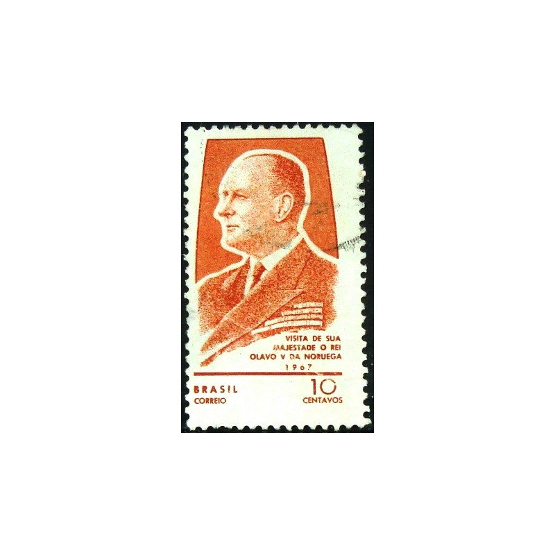 Imagem similar à do selo postal do Brasil de 1967 Olavo V U