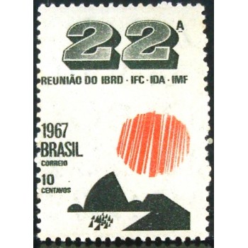 Selo postal do Brasil de 1967 Reunião do IBRD M