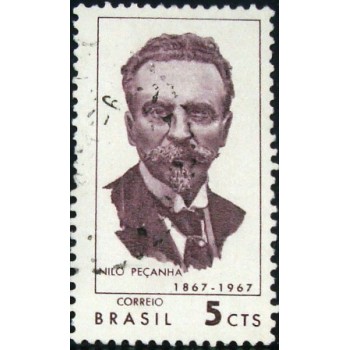 Imagem similar á do selo postal do Brasil de 1967 Nilo Peçanha U