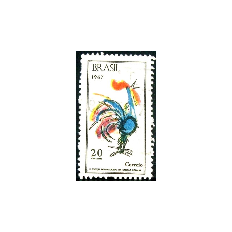Imagem similar à do selo postal do Brasil de 1967 Festival da Canção U