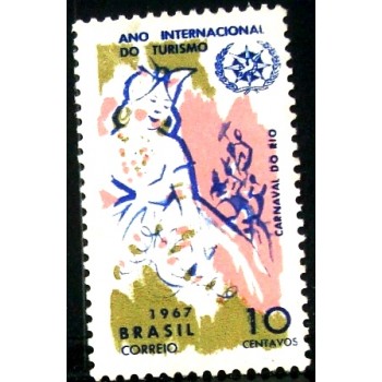 Selo postal do Brasil de 1967 Ano do Turismo M