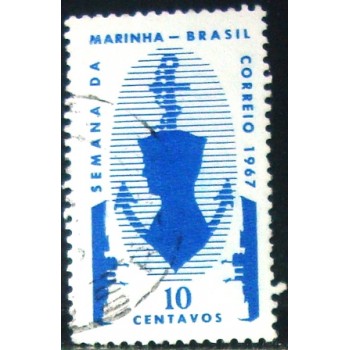 Imagem similar à do selo postal do Brasil de 1967 Semana da Marinha U