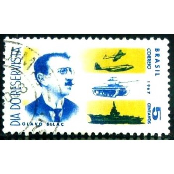 Imagem similar á do selo postal do Brasil de 1967 Olavo Bilac U