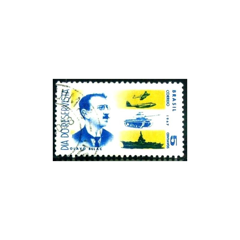 Imagem similar á do selo postal do Brasil de 1967 Olavo Bilac U