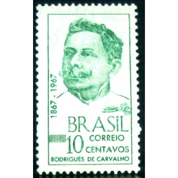 Selo postal do Brasil de 1967 Rodrigues de Carvalho M