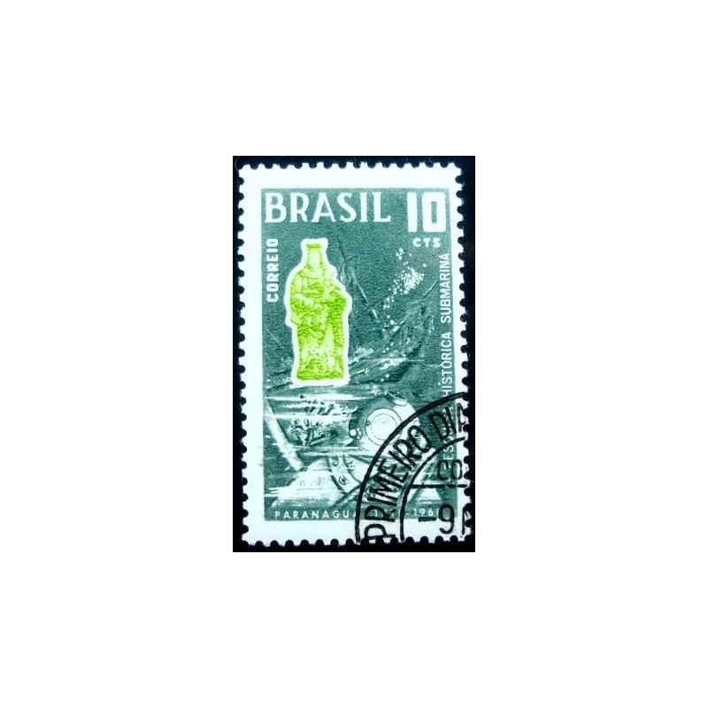 Selo postal do Brasil de 1968 Pesquisa Submarina M1D