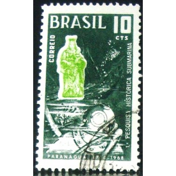 Imagem similar à do selo postal do Brasil de 1968 Pesquisa Submarina U