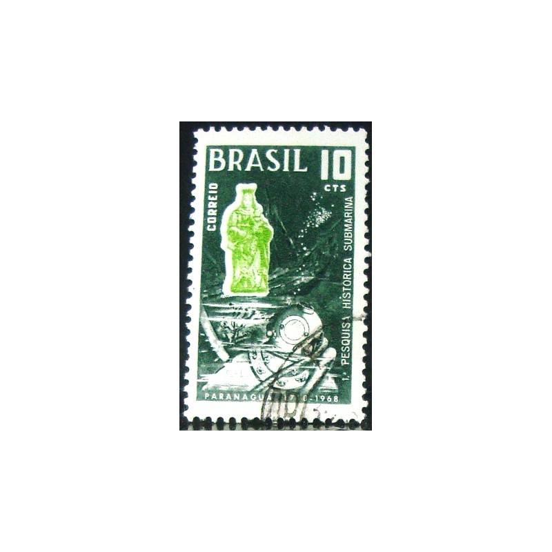 Imagem similar à do selo postal do Brasil de 1968 Pesquisa Submarina U