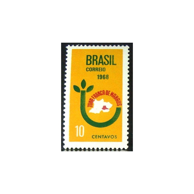 Selo postal do Brasil de 1968 Criação da Zona Franca M