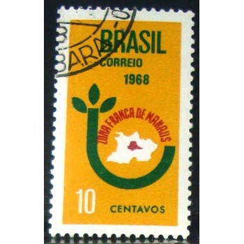 Selo postal do Brasil de 1968 Criação da Zona Franca M1D