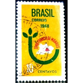 Imagem similar á do selo postal do Brasil de 1968 Criação da Zona Franca U