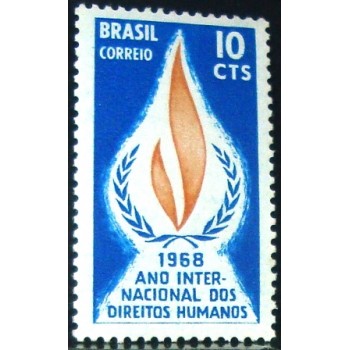 Selo postal do Brasil de 1968 Direitos Humanos M