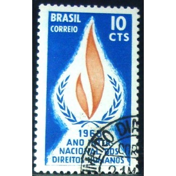 Selo postal do Brasil de 1968 Direitos Humanos MCC