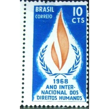 Selo postal do Brasil de 1968 Direitos Humanos N