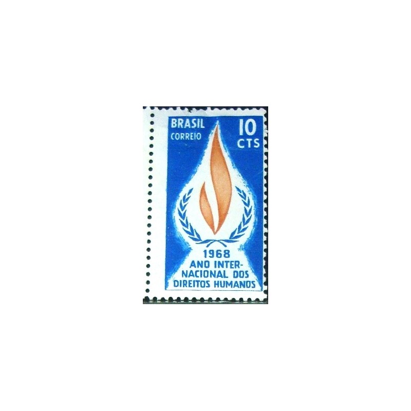 Selo postal do Brasil de 1968 Direitos Humanos N