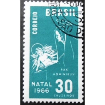 Selo postal do Brasil de 1966 Natal 66 M1D