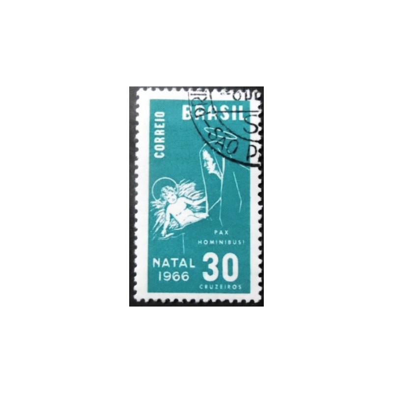 Selo postal do Brasil de 1966 Natal 66 M1D