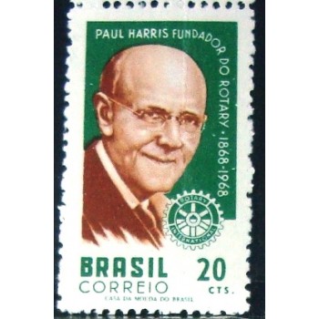 Selo postal do Brasil de 1968 - Paul Percy Harris N