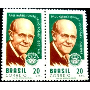 Par de selos postais do Brasil Paul Percy Harris