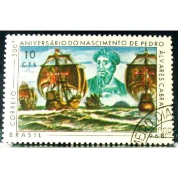 Selo postal do Brasil de 1968 Pedro Alvares Cabral NCC