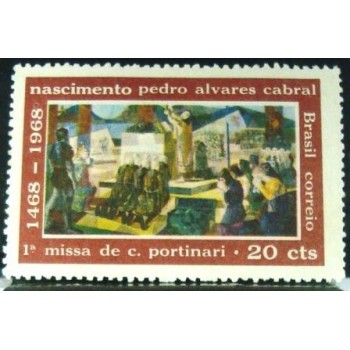 Selo postal do Brasil de 1968 - 1ª Missa N