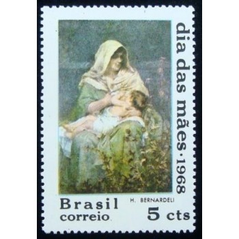 Selo postal do Brasil de 1968 Dia das Mães M