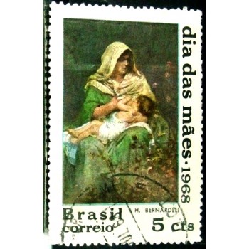 Imagem similar à do selo postal do Brasil de 1968 Dia das Mães U