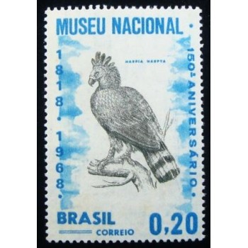 Selo postal do Brasil de 1968 Museu Nacional M