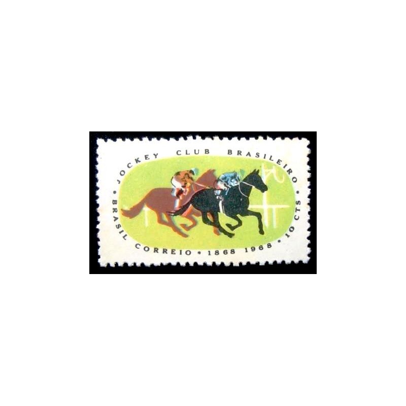 Selo postal do Brasil de 1968 Jockey Club N