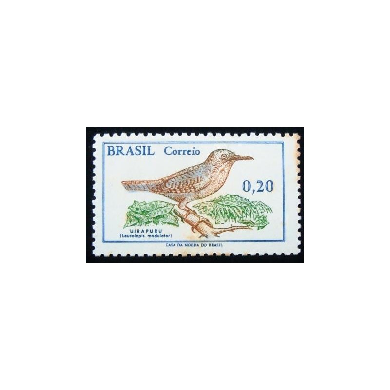 Selo postal do Brasil de 1968 Uirapuru N