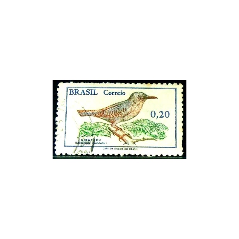 Imagem similar à do selo postal do Brasil de 1968 Uirapuru U