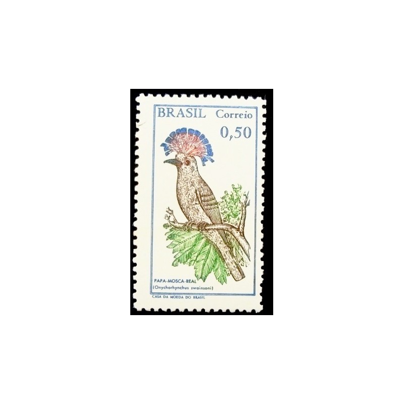 Selo postal Comemorativo do Brasil de 1968 Papa-mosca N