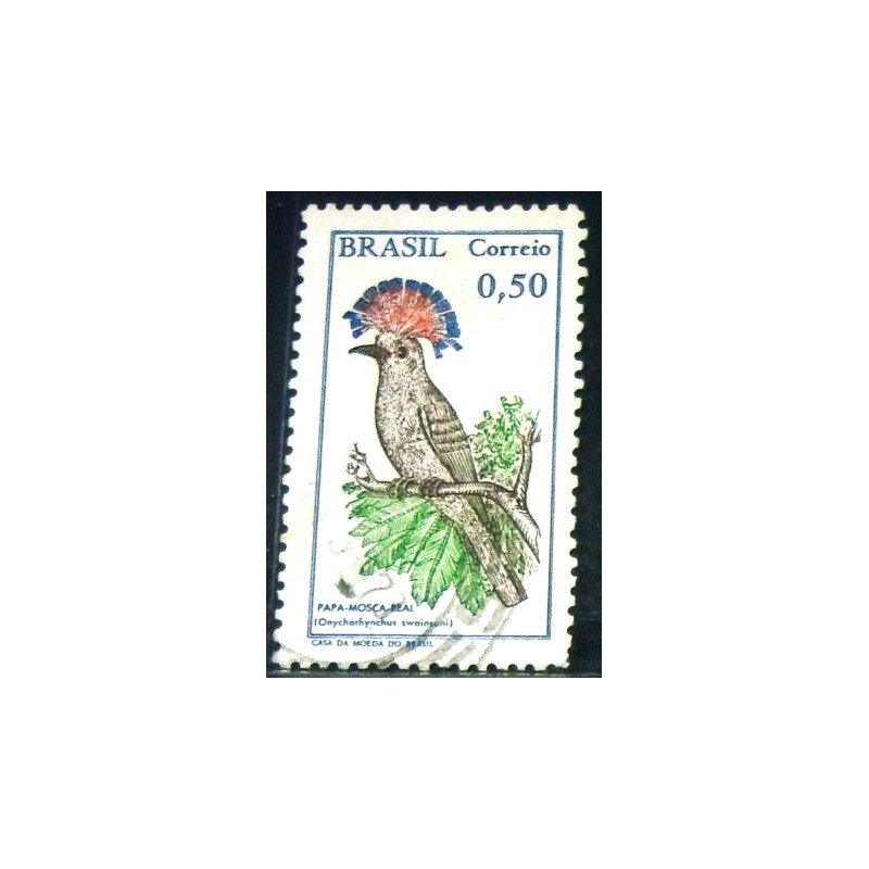 Selo postal Comemorativo do Brasil de 1968 Papa-mosca W