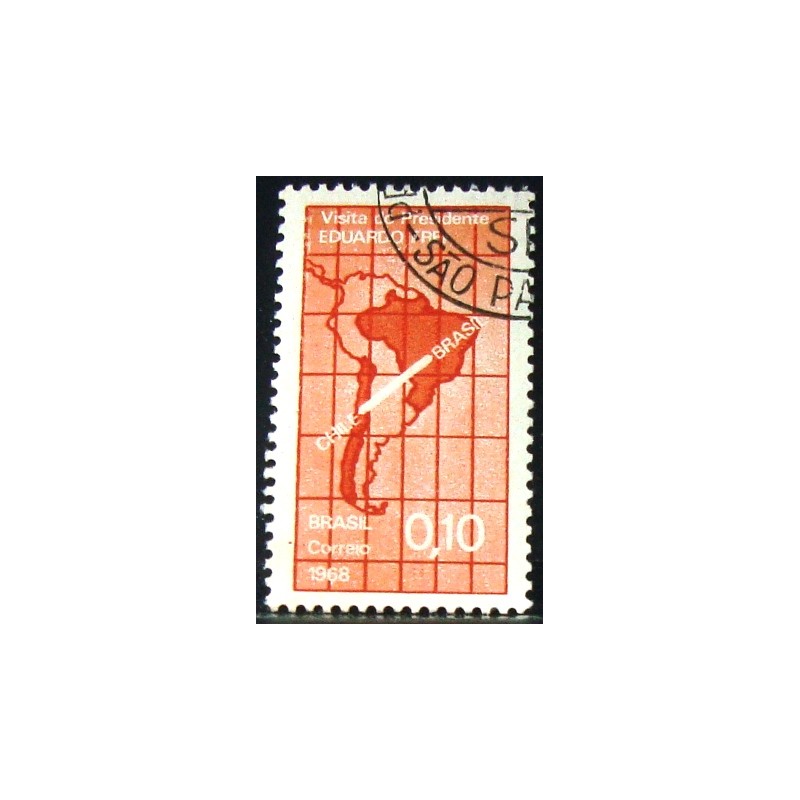 Selo postal do Brasil de 1968 Eduardo Frei M1D