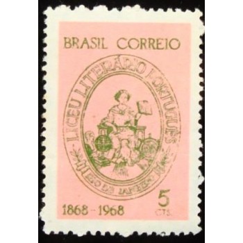 Selo postal do Brasil de 1968 Liceu Literário M