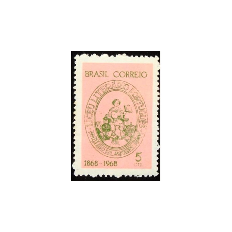 Selo postal do Brasil de 1968 Liceu Literário M