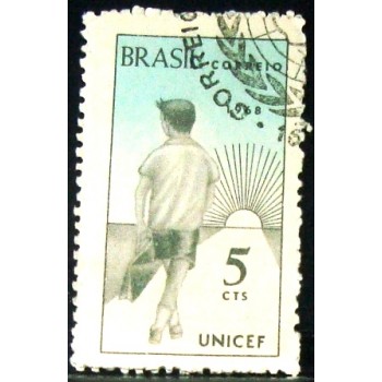 Selo postal do Brasil de 1968 UNICEF MCC