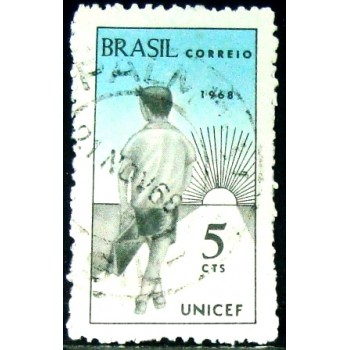 Imagem similar à do selo postal do Brasil de 1968 UNICEF U