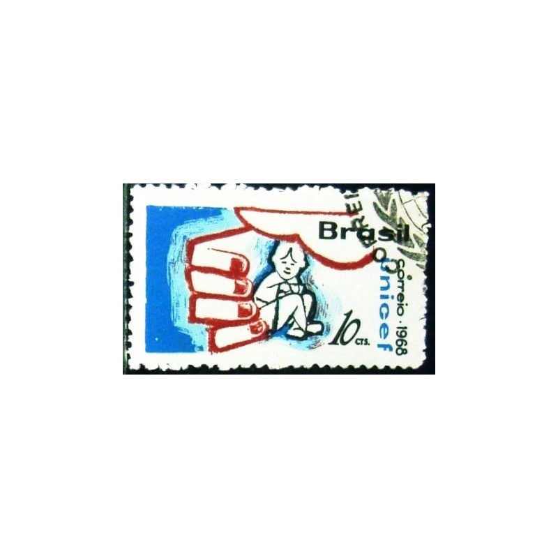 Selo postal do Brasil de 1968 UNICEF 10 NCC