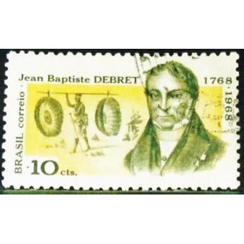 Imagem similar á do selo postal do Brasil de 1968 Jean Baptiste Debret U