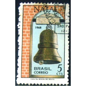 Selo Postal do Brasil de 1968 Natal NCC