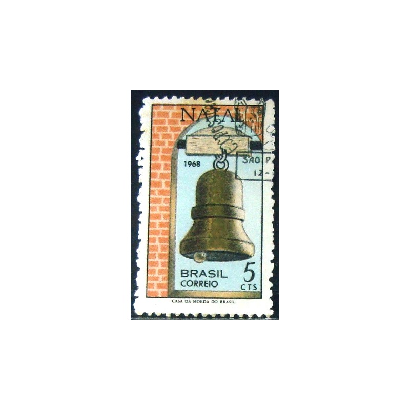 Selo Postal do Brasil de 1968 Natal NCC