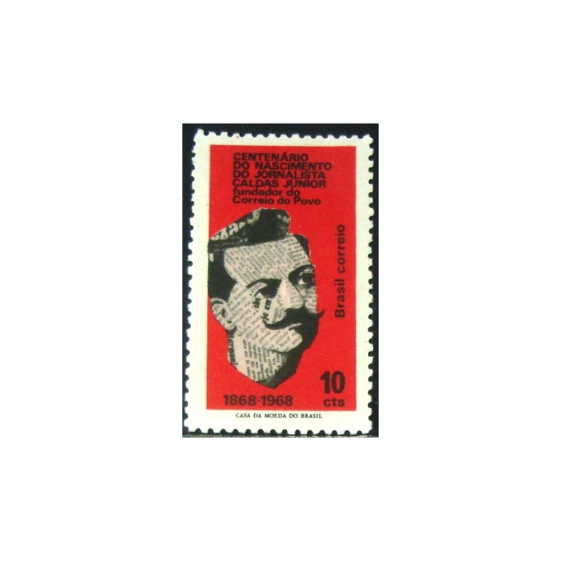 Selo postal do Brasil de 1968 Francisco V. Caldas Jr M