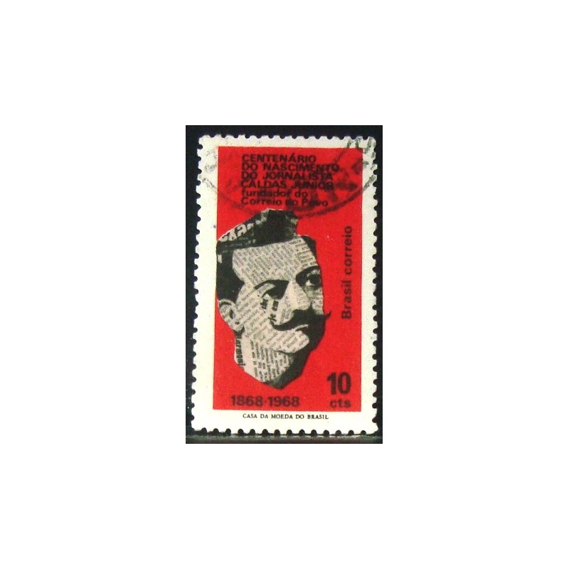 Imagem similar à do selo postal do Brasil de 1968 Francisco V. Caldas Jr U