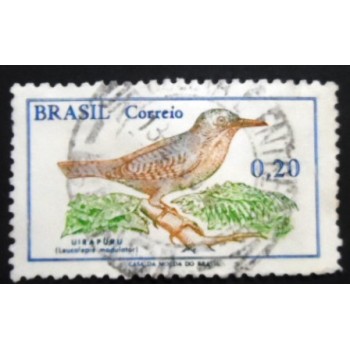 Selo postal do Brasil de 1968 Uirapuru U A