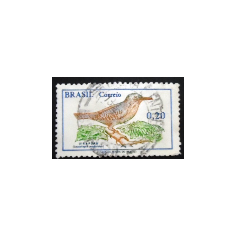 Selo postal do Brasil de 1968 Uirapuru U A