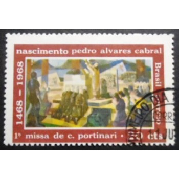 Selo postal do Brasil de 1968 1ª Missa - NCC